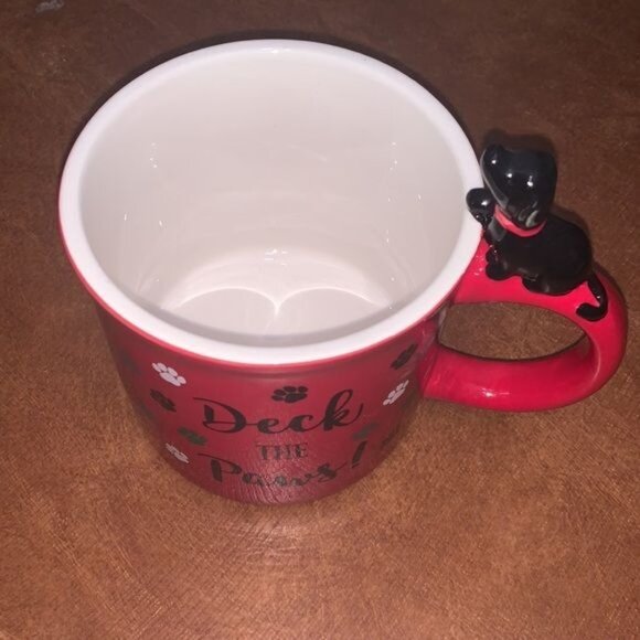 Ceramic "Deck The Paws!" Dog Handle Mug - Picture 2 of 6